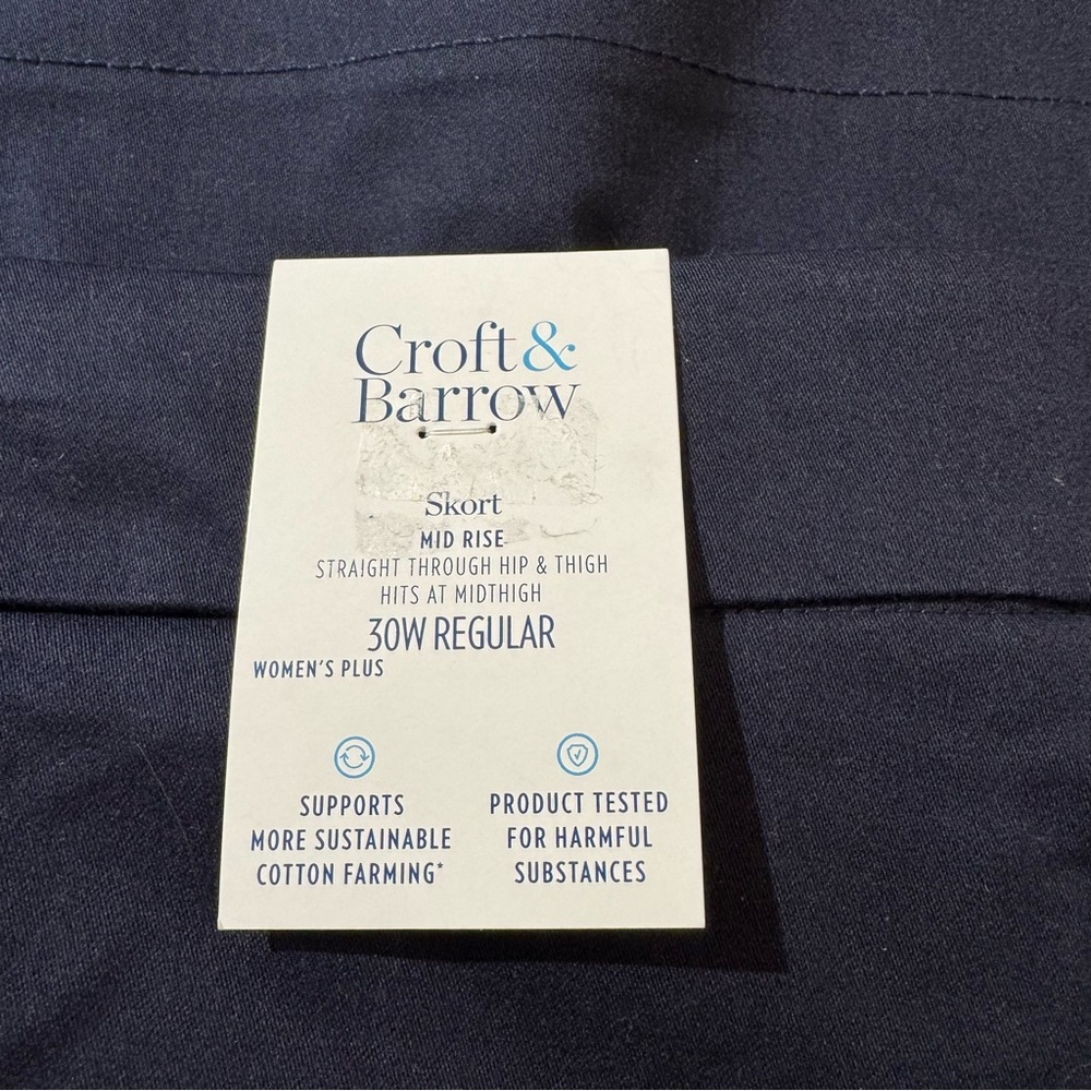 NEW Croft & Barrow Dark Blue Effortless Stretch Skort Size: 30W - Picture 7 of 13